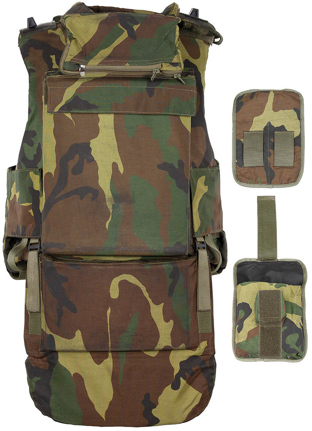 Gilet de protection italien, motif Woodland, surplus d'occasion pour le terrain