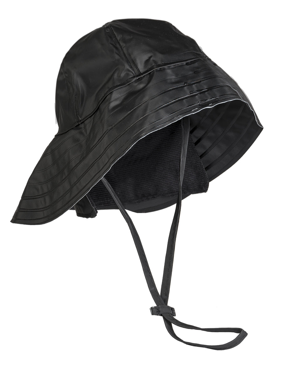 Chapeau de pluie Südwester Mil-Tec en polyester enduit PVC à bord arrière allongé