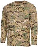 T-shirt US manches longues MFH en coton jersey simple à col rond renforcé