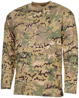 T-shirt US manches longues MFH en coton jersey simple à col rond renforcé