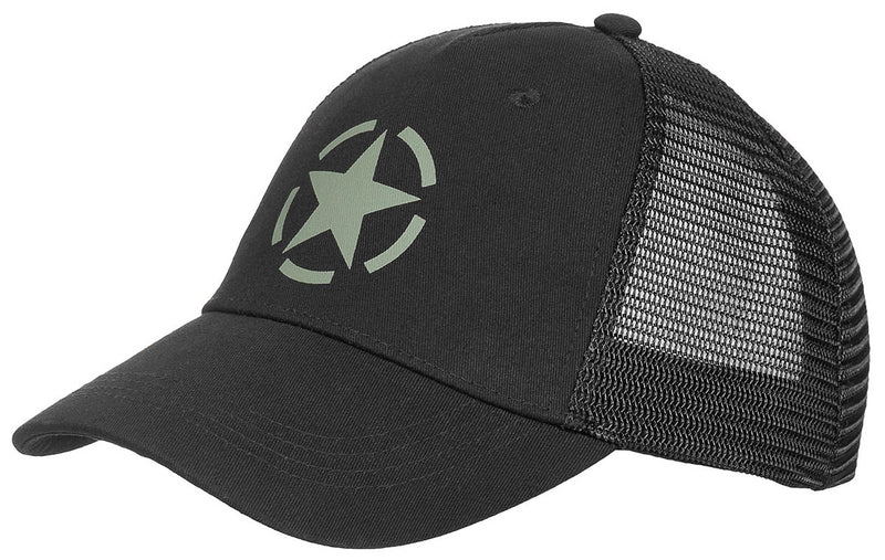 Casquette Trucker MFH à étoile imprimée et dos en filet, réglage à pression