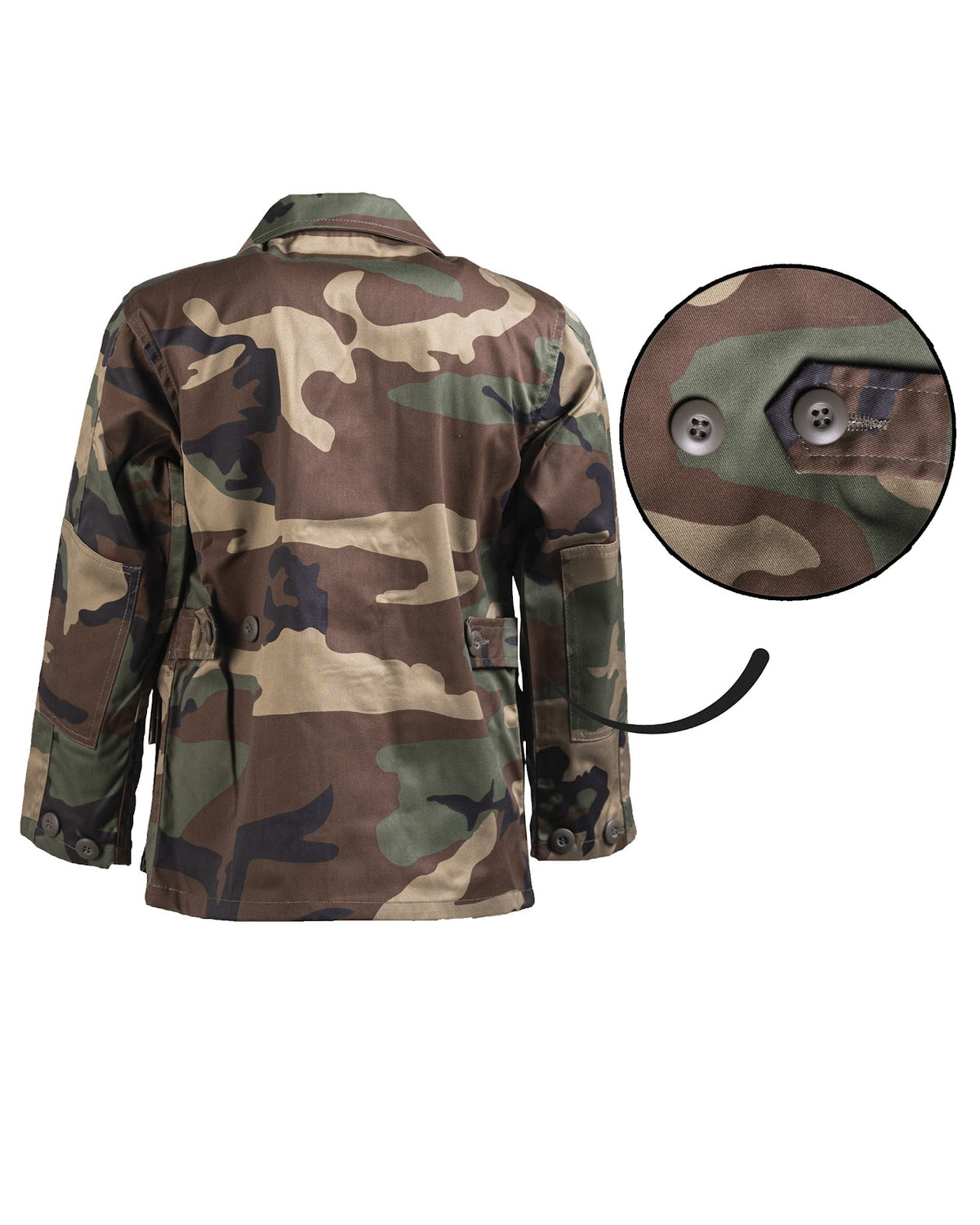 Veste de combat enfant type US BDU Mil-Tec en polycoton avec renforts aux coudes