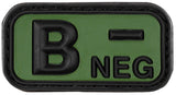 Patch groupe sanguin MFH 3D en caoutchouc 5 x 2,5 cm à dos auto-agrippant