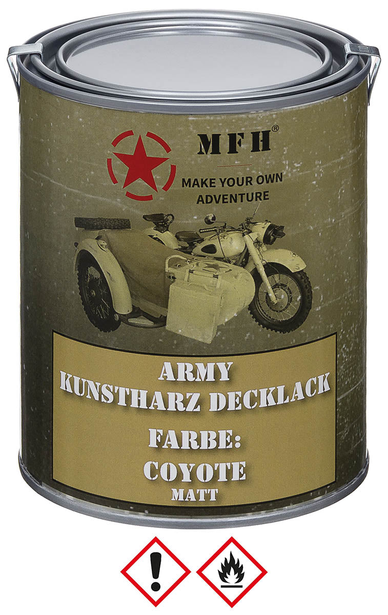 Pot de peinture Army MFH 1 l mate à résine synthétique haute opacité