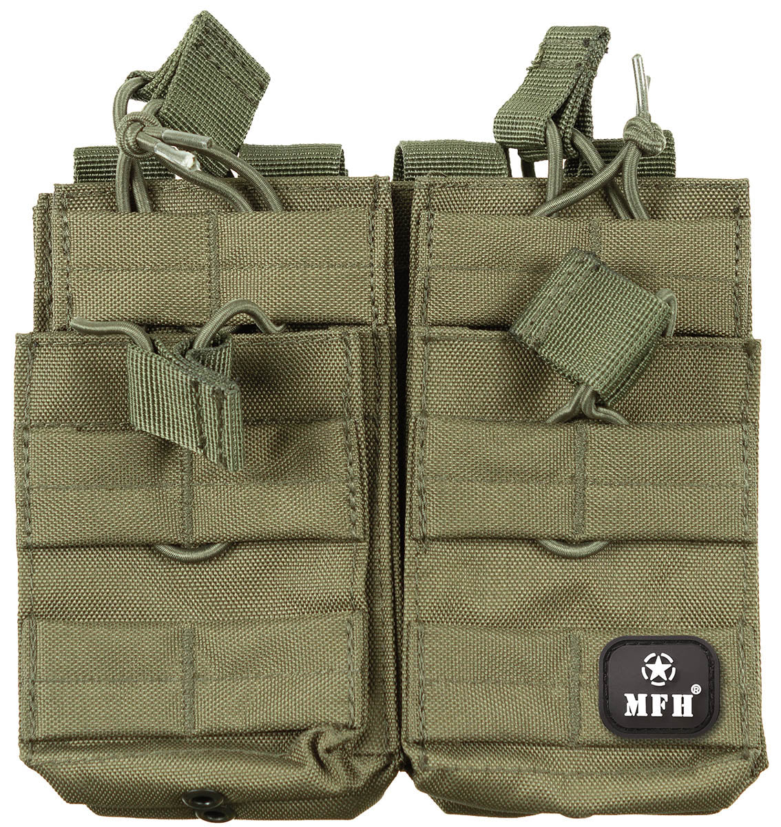 Pochette modulaire MOLLE MFH à quatre compartiments à cordon, 16 x 15 cm