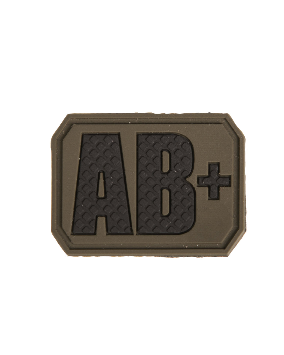Patch groupe sanguin AB positif Mil-Tec en PVC 3,8 x 2,8 cm dos auto-agrippant