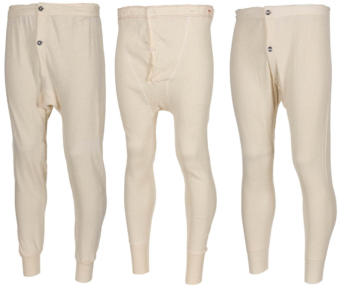 Caleçon suédois à patte boutonnée long, surplus comme neuf, lot de 10