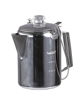 Cafetière à percolation Mil-Tec en acier inoxydable 1,3 L 9 tasses pour feu et réchaud