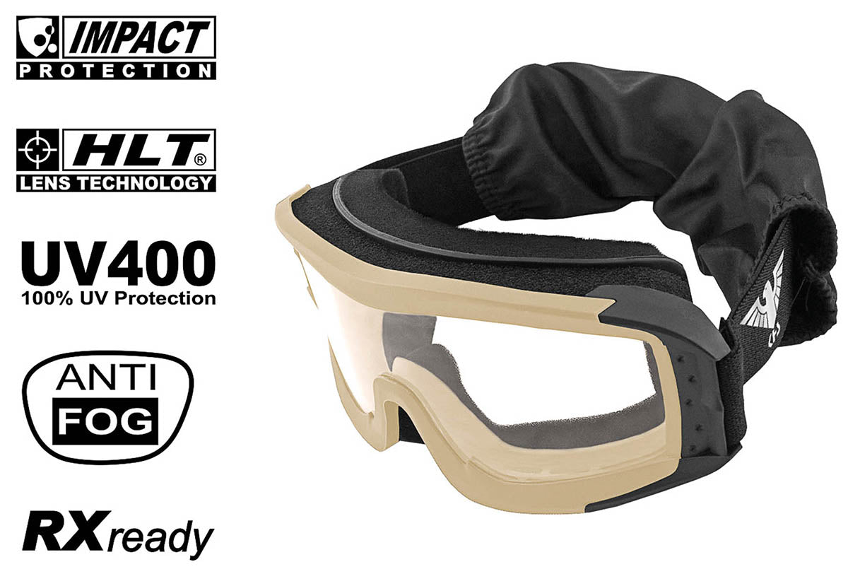 Lunettes-masque de protection KHS Tactical verres HLT MIL-PRF-32432 ballistiques
