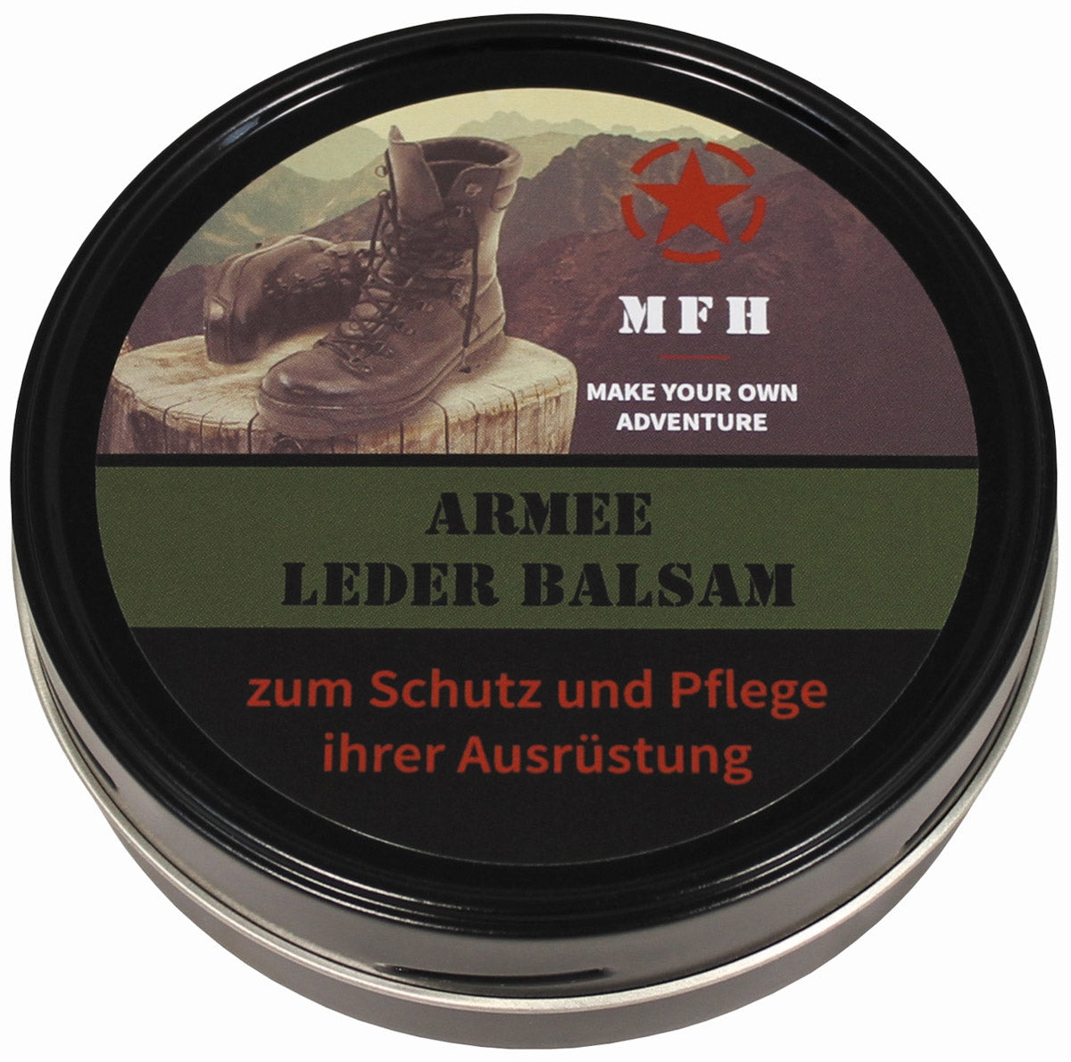 Baume nourrissant pour cuir Army MFH 150 ml compatible membrane respirante