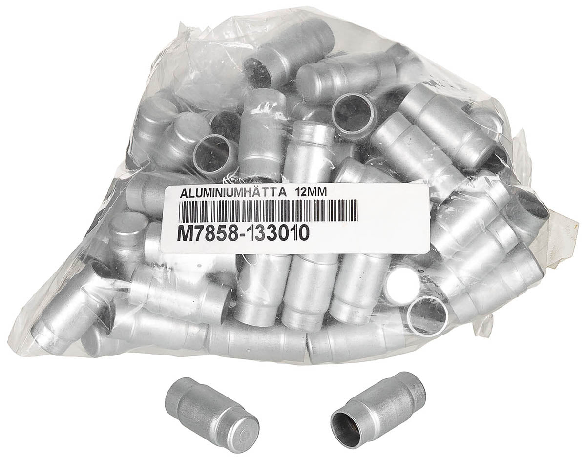 Capsules en aluminium suédoises de 12 mm, surplus comme neuf pièce de dotation revendue en lot