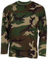 T-shirt US manches longues MFH en coton jersey simple à col rond renforcé
