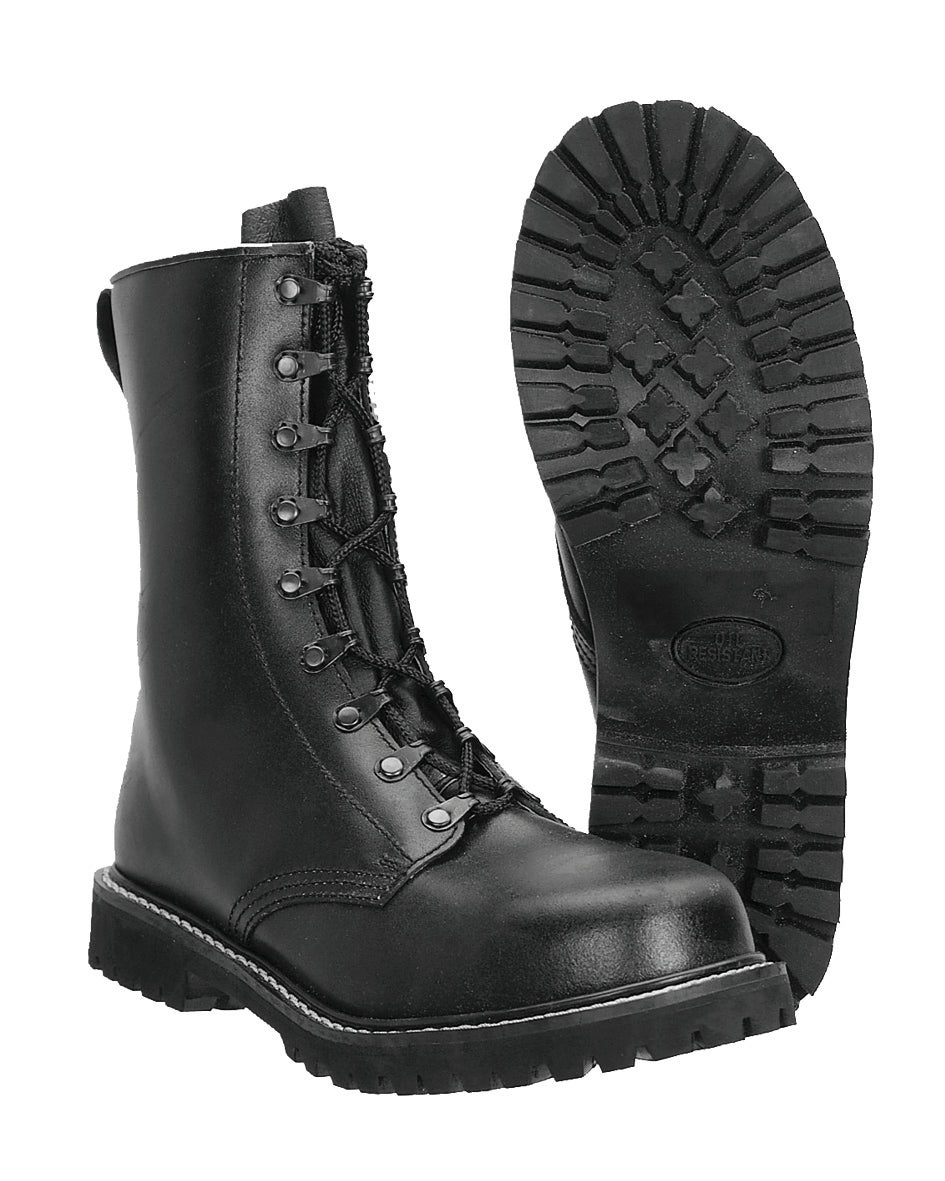 Chaussures de combat type Para Mil-Tec en cuir de bovin 9 œillets avec coque acier