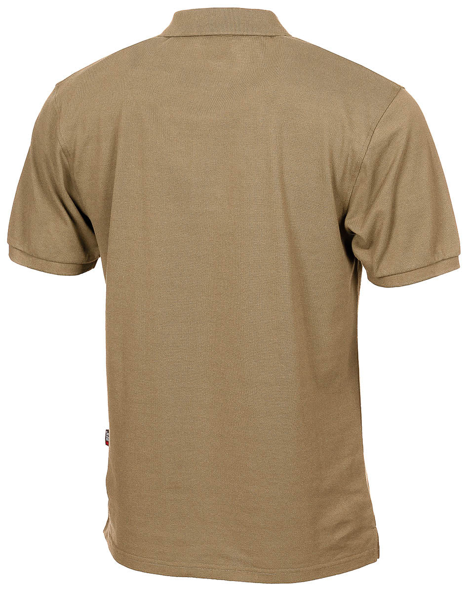Polo MFH en polycoton patte trois boutons col tricoté et fente latérale renforcée