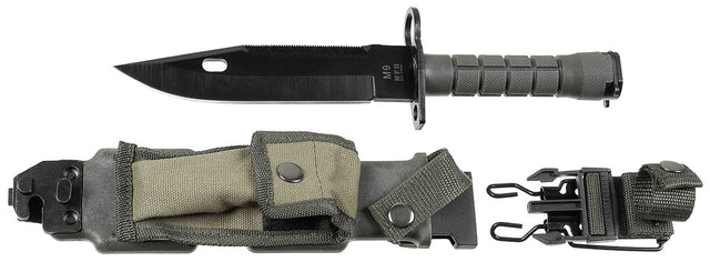 Baïonnette M9 MFH lame 18 cm dos scie avec fourreau cisaille et pochette amovible