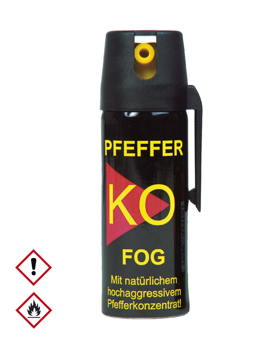 Aérosol de défense Mil-Tec au poivre OC 50 ml jet brouillard 11 x 3,5 cm pince de ceinture