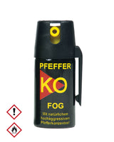 Aérosol de défense Mil-Tec au poivre OC 40 ml jet brouillard portée 5 m avec pince ceinture