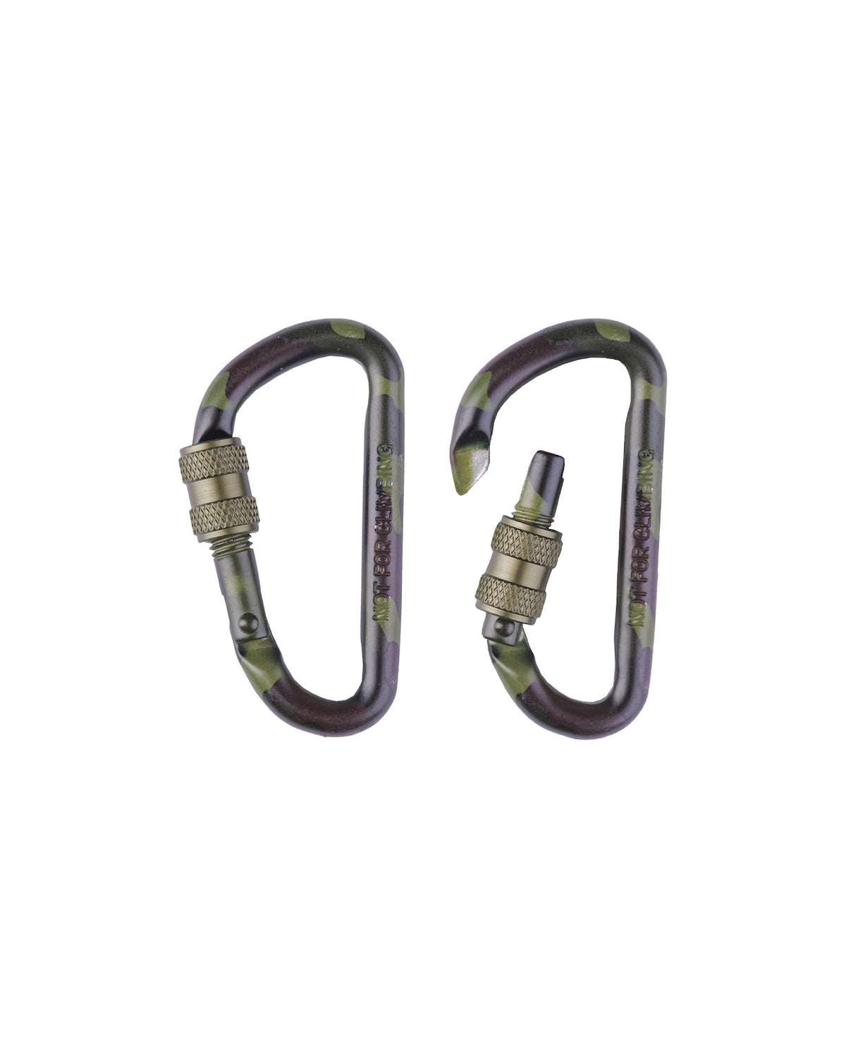 Paire de mousquetons tactiques Mil-Tec en alliage d'aluminium 60 mm pour sangle