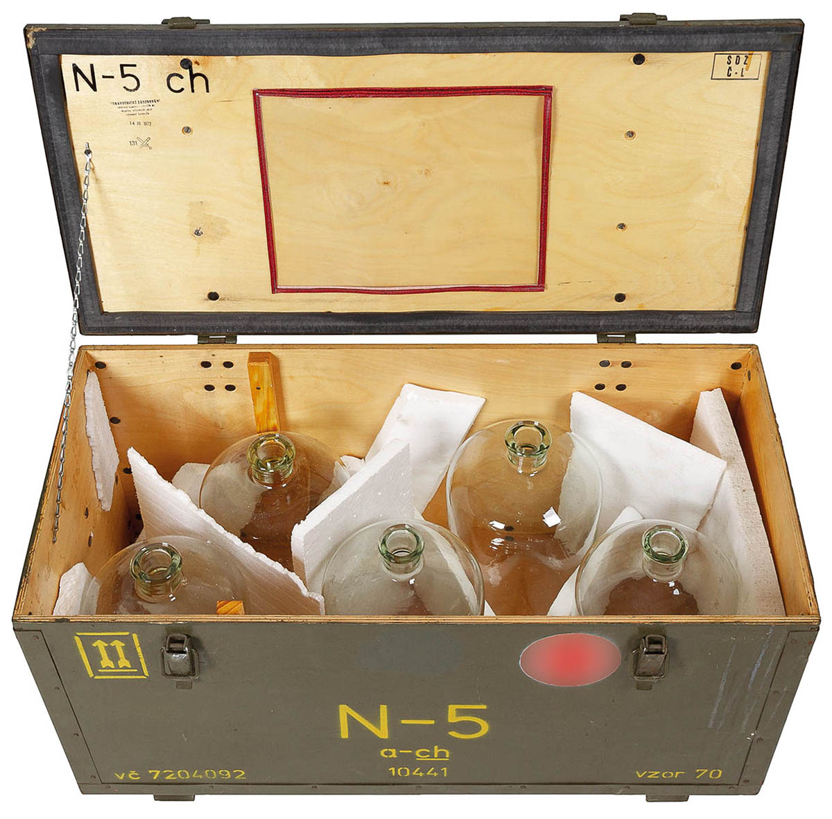 Bonbonne en verre tchèque de 5 litres par 5, surplus comme neuf pièce de dotation revendue en lot