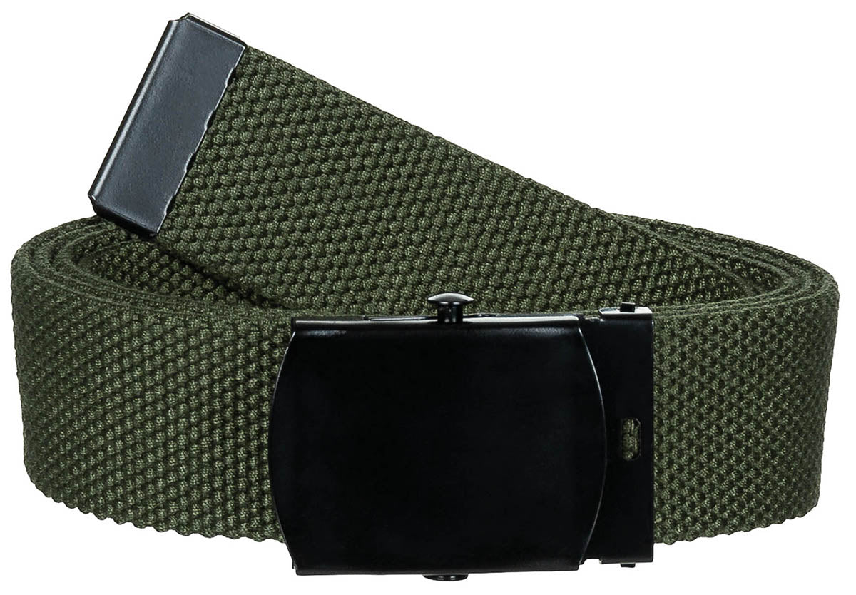 Ceinture MFH en toile coton 3 cm à boucle métallique réglable jusqu'à 130 cm