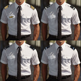 Chemise de service pilote manches courtes polycoton 60/40 pattes d'épaules