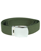 Ceinture type US Mil-Tec en coton-polyester de 130 cm à boucle métallique nickelée