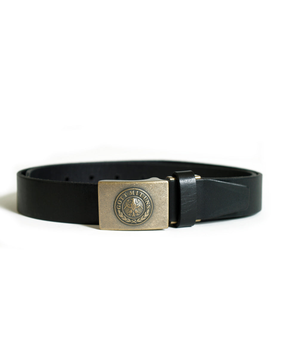 Ceinture de pantalon Mil-Tec en cuir de bovin 3 cm avec boucle en zinc