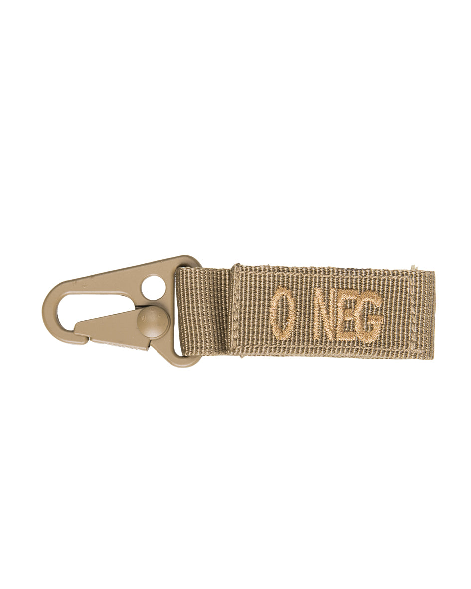 Porte-clés tactiques groupe sanguin 0 négatif Mil-Tec lot de 5 brodé de 22 g