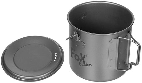 Gamelle en titane Fox Outdoor 1,1 L couvercle verseur et anses rabattables 160 g
