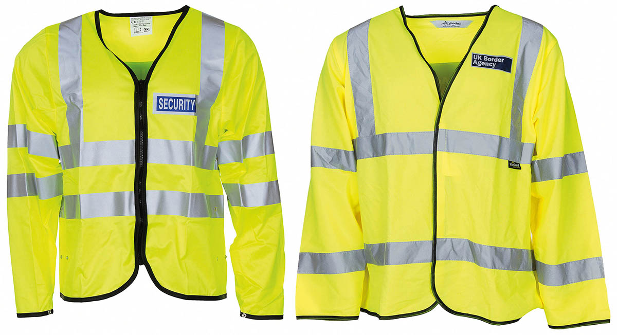 Veste de signalisation britannique tout polyester à fermeture à glissière, surplus comme neuf, lot de 5