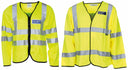 Veste de signalisation britannique tout polyester à fermeture à glissière, surplus comme neuf, lot de 5