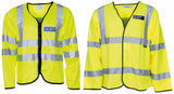Veste de signalisation britannique tout polyester à fermeture à glissière, surplus comme neuf, lot de 5