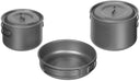 Popote en titane Fox Outdoor 5 pièces 2 marmites 1 poêle et 2 couvercles 360 g