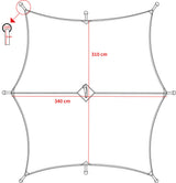 Bâche MFH Hexagon-Tarp 340 x 310 cm colonne d'eau 3000 mm avec 8 piquets