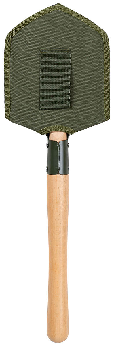 Pelle de campagne renforcée MFH manche bois 57 cm avec étui à passant