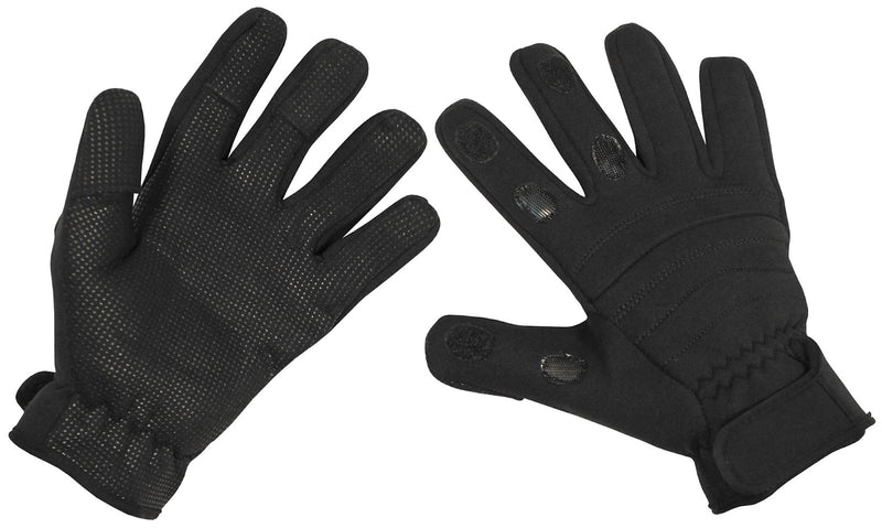 Gants néoprène MFH Combat à trois doigts rabattables, néoprène épais déperlant