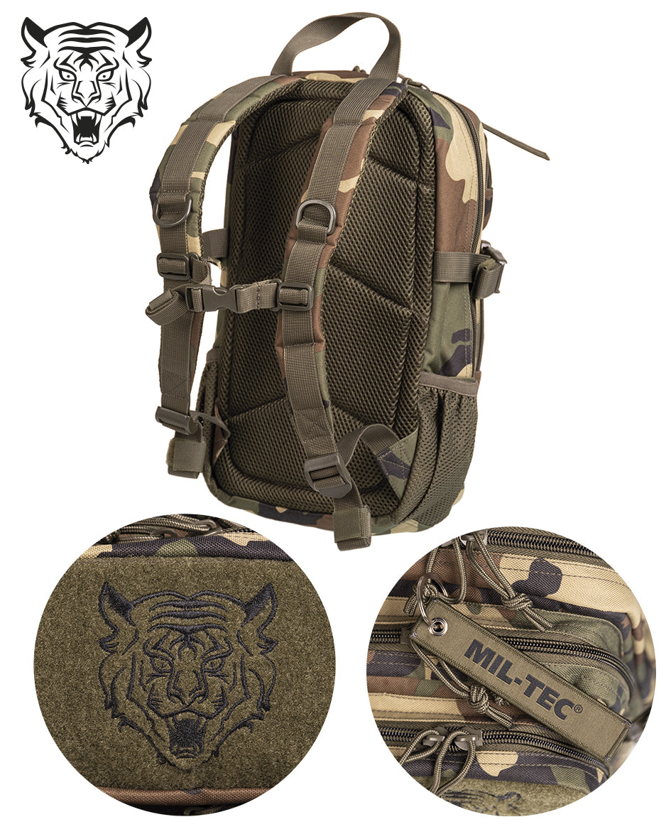 Sac à dos d'assaut type US Mil-Tec pour enfant 14 litres en polyester 600D enduit