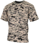T-shirt US manches courtes MFH 170 g/m² coton à impression réactive col renforcé