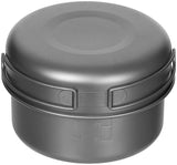 Popote en titane Fox Outdoor 5 pièces 2 marmites 1 poêle et 2 couvercles 360 g