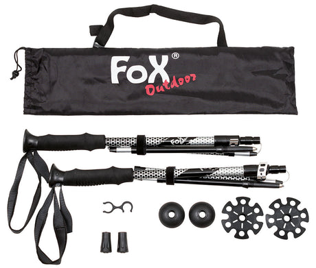 Bâtons de trekking pliants Fox Outdoor Haidel en aluminium poignée mousse EVA