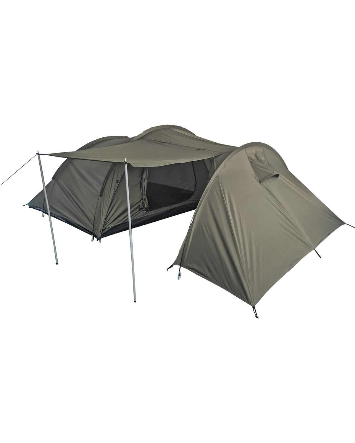 Tente Mil-Tec 4 places 420 x 250 cm avec espace de rangement, arceaux fibre de verre