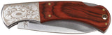 Couteau pliant Fox Outdoor manche bois à platines ouvragées lame 8,5 cm