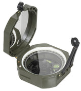 Boussole de géologue MFH type US M2 à miroir avec clinomètre et deux niveaux
