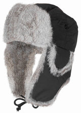 Chapka MFH à rabats d'oreilles en fourrure véritable de lapin doublure matelassée
