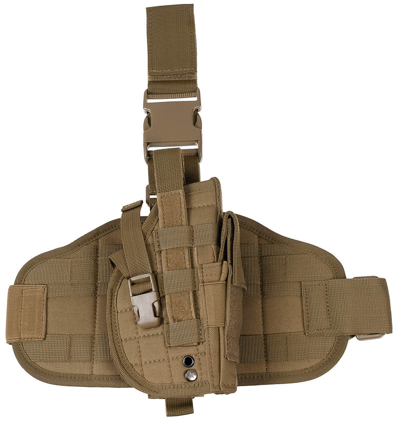 Holster de cuisse MFH à plaque MOLLE renforcée avec porte-chargeur latéral