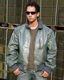 Blouson de pilote Mil-Tec type Bundeswehr en cuir nappa de buffle avec col tricot