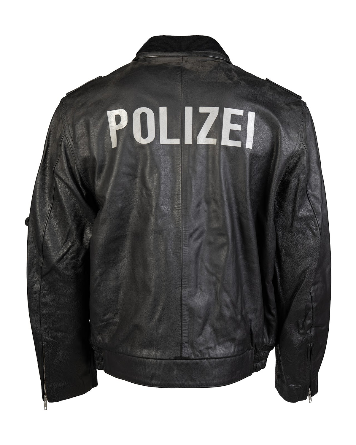 Blouson en cuir de l'armée polonaise pour homme, surplus militaire d'occasion