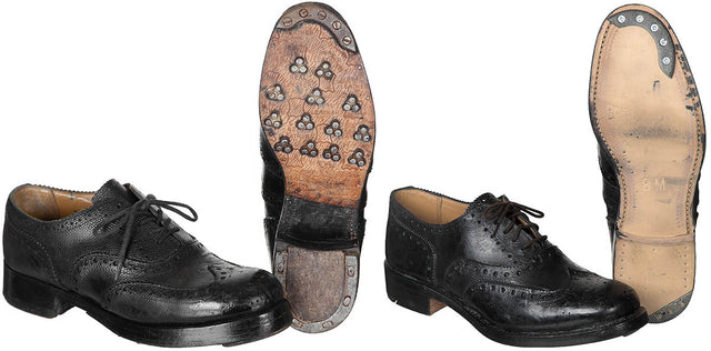 Chaussures basses matelassées britanniques en cuir, surplus d'occasion, lot de 5