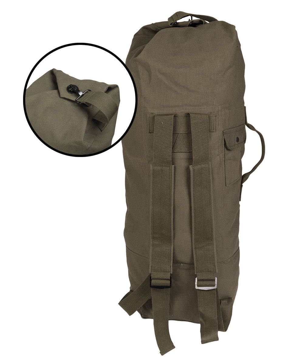 Sac marin type US Mil-Tec en coton 75 litres 100 × 50 cm avec bretelles rembourrées
