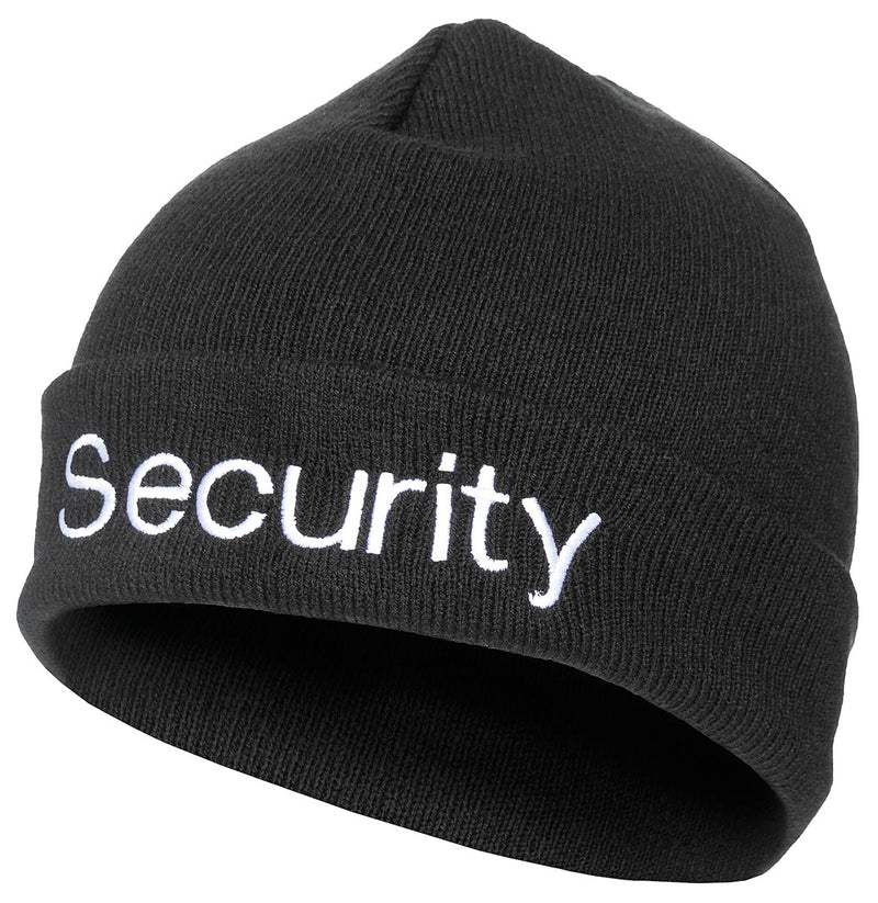 Bonnet à revers MFH en acrylique maille fine avec broderie Security